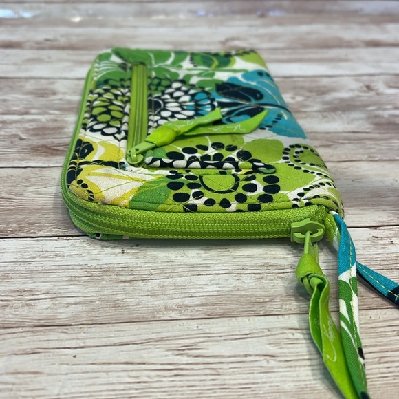 Vera Bradley Limes Up Clutch Wallet Wristlet Neon Floral Pattern Like New - Picture 8 of 13